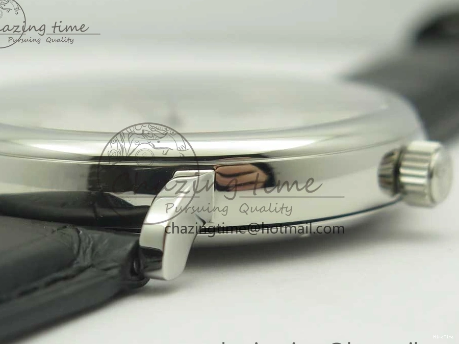 MIROTIME 0303 Supportive Portofino Automatic SS AF 1:1 Best Edition White Dial on Black Croco Leather Strap A 7184